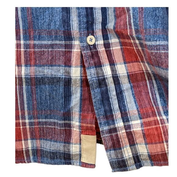 Nifty Genius Men's Plaid Linen & Cotton Blend Casual Button Shirt Size XL - Picture 6 of 7